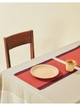 Fabindia - Red Shubhika Cotton Mat Set of 6 (6 Seater)