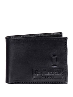Justanned - Men Black Strap Closure Leather Wallet