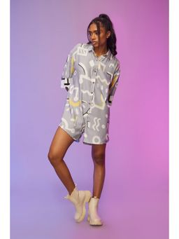 Label SOUS - Grey Printed Playsuit