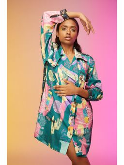 Label SOUS - Green Metropolis Mosaic Dress