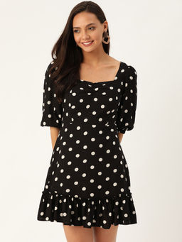 Twenty Dresses by Nykaa Fashion - Polka Dotted Love Black Dress