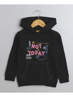 Bumzee - Black Girls Full Sleeves Cotton Hoodie