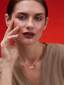 MINUTIAE - Womens Rose Gold-Plated Stones-Studded Pendant Necklace with Chain