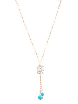 MINUTIAE - Womens Rose Gold-Plated Stones-Studded Pendant Necklace with Chain