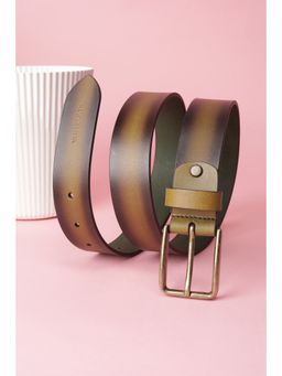 Van Heusen - Men Olive Textured Casual Belt