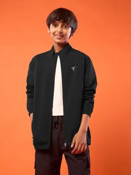 Technosport - Boys Black Solid Slim Fit Jacket