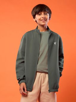 Technosport - Boys Olive Solid Slim Fit Jacket