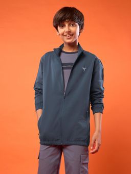Technosport - Boys Blue Solid Slim Fit Jacket