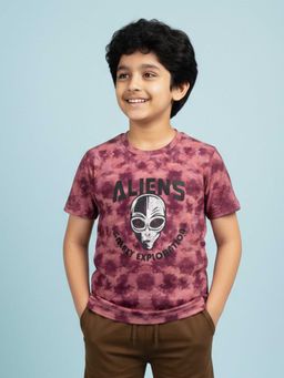 KiddoPanti - Boys Cotton Half Sleeves Tie and Dye T-Shirt