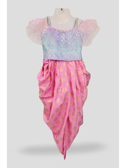 TWISHA - Round Neck Frilled Sleeveless Top with Dhoti