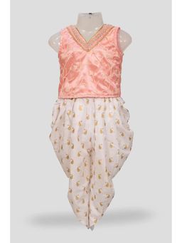 TWISHA - Girls Sleeveless Embroidered Top Wit Dhoti