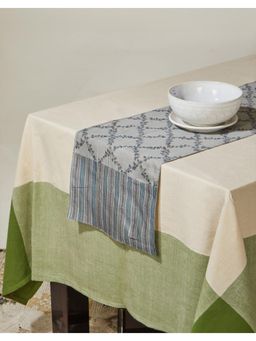 Fabindia - Grey Cotton Silk Falak Printed Runner (Large)