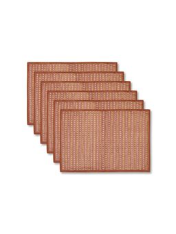 Fabindia - Orange Cotton Silk Printed Mat Arali