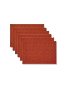 Fabindia - Orange Cotton Embroidered Arali Mat (Pack of 6)