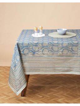 Fabindia - Grey Cotton Silk Falak Table Cover 4 Seater