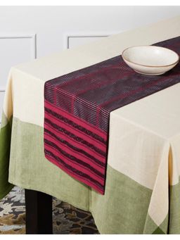 Fabindia - Grey Cotton Silk Blend Woven Runner Deeva (Large)