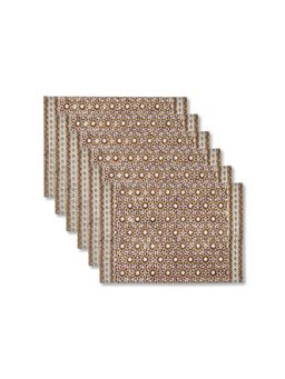 Fabindia - Maroon Cotton Painted Mat (Pack of 6)
