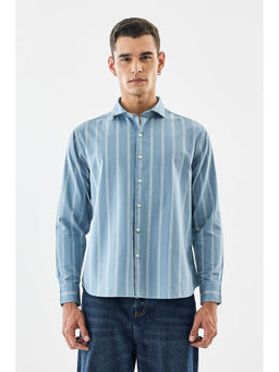 Snitch - Sky Blue Stripes Full Sleeves Regular Casual Shirt