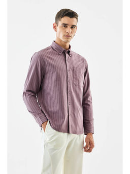 Snitch - Mauve Stripes Full Sleeves Regular Casual Shirt