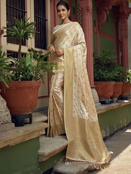 Odette - Off White Colour Art Silk Saree with Art Silk with Unstitched Blouse