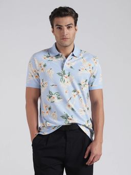 Tommy Hilfiger - Floral Printed Regular Fit Cotton Polo T-Shirt