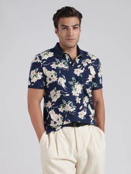 Tommy Hilfiger - Floral Printed Regular Fit Cotton Polo T-Shirt