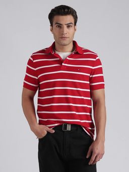 Tommy Hilfiger - Striped Regular Fit Cotton Polo T-Shirt