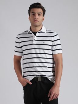 Tommy Hilfiger - Striped Regular Fit Cotton Polo T-Shirt
