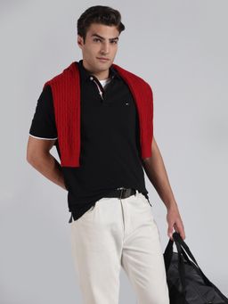 Tommy Hilfiger - Solid Regular Fit Cotton-Blend Polo T-Shirt