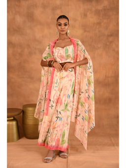 LAALZARI - Chinon Floral Crop Top Palazzo & Shrug