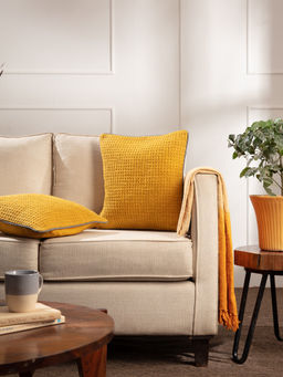 Twig & Twine - Ayden Pack of 2 Textured Yellow Cushion Covers