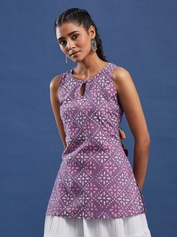 Sufiza Lifestyle - Lavender Printed Pure Cotton Kurti