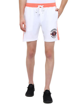 AM SWAN - Premium Cotton Printed Shorts In Orange