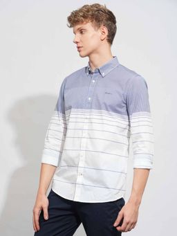 Being Human - Men Striped White Long Sleeves Shirt