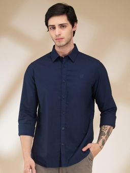 Being Human - Men Solid Navy Blue Long Sleeves Shirt