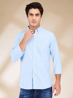 Being Human - Men Solid Blue Long Sleeves Shirt