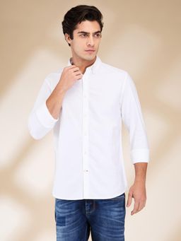 Being Human - Men Solid White Long Sleeves Shirt
