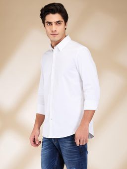 Being Human - Men Solid White Long Sleeves Shirt