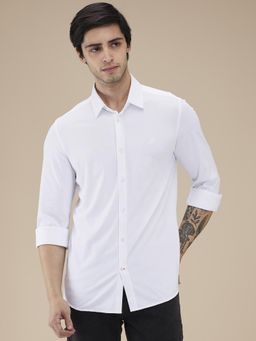 Being Human - Men Solid White Long Sleeves Shirt
