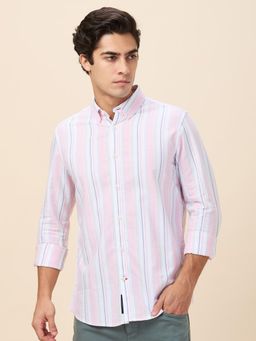 Being Human - Men Striped Pink Long Sleeves Shirt