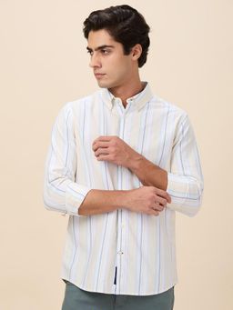 Being Human - Men Striped Yellow Long Sleeves Shirt