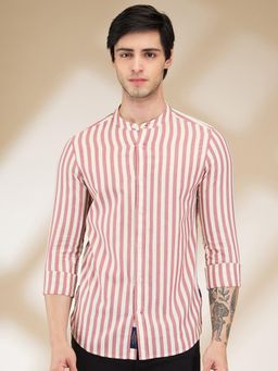 Being Human - Men Striped Red Long Sleeves Shirt