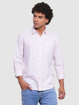 Being Human - Men Striped Pink Long Sleeves Shirt