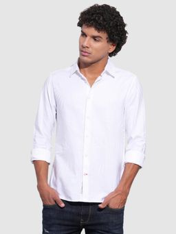 Being Human - Men Solid White Long Sleeves Shirt