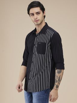Being Human - Men Striped Black Long Sleeves Shirt