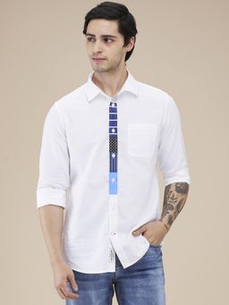 Being Human - Men Printed White Long Sleeves Shirt