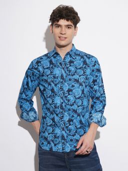 Being Human - Men Navy Blue Avengers Casual Shirt