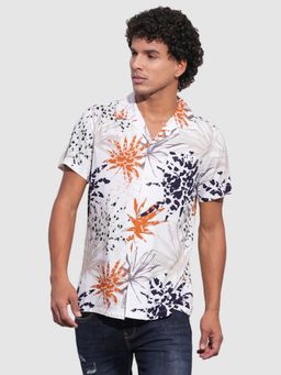 Being Human - Men Floral White Short Sleeves Shirt