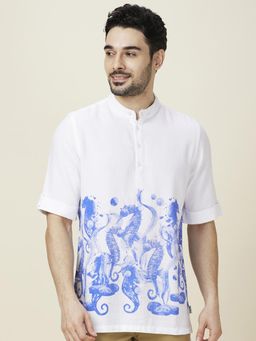 Being Human - Men Printed White Short Sleeves Shirt