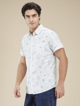 Being Human - Men Printed Green Short Sleeves Shirt